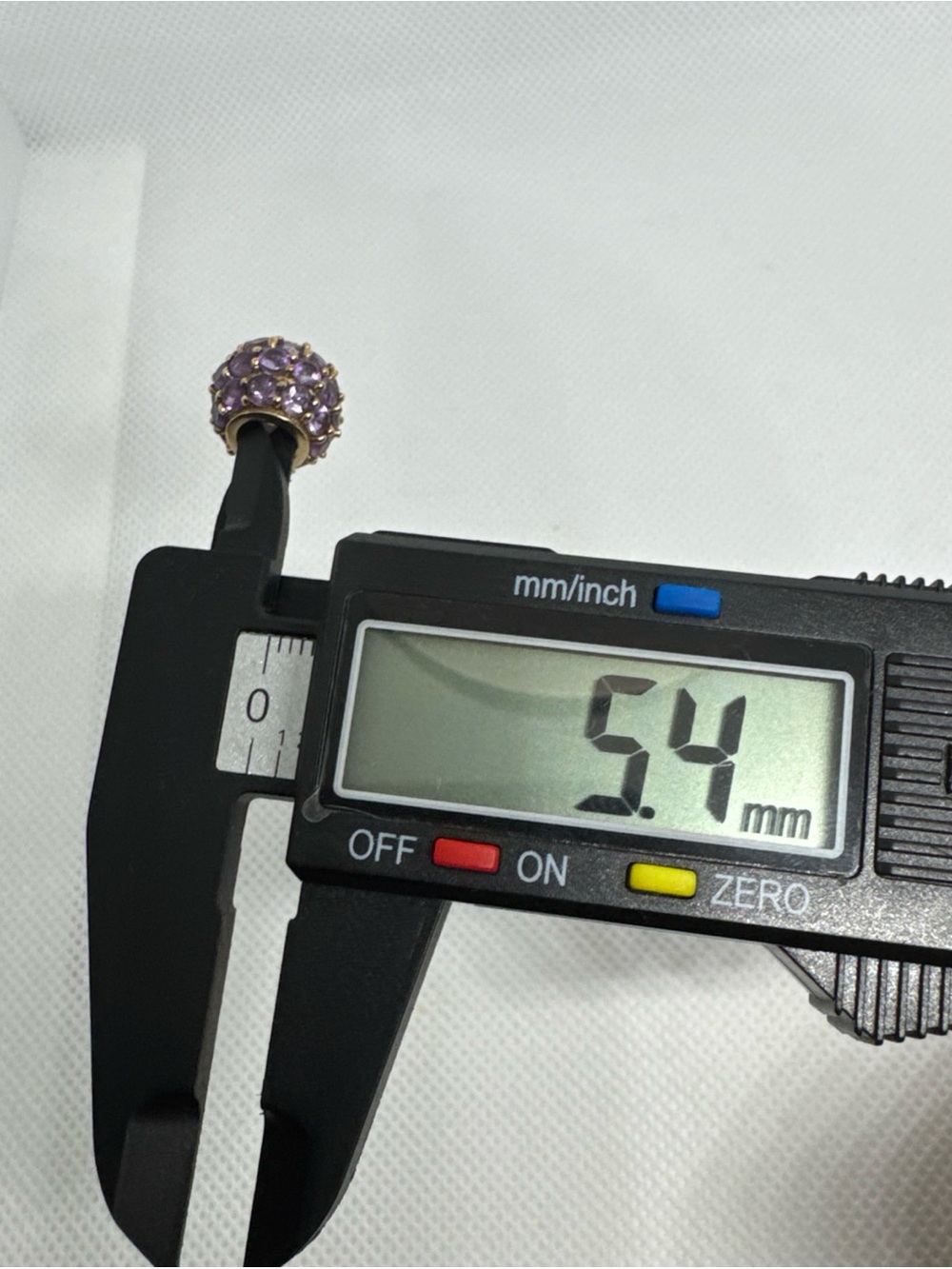10k Yellow Gold Gemstone Bead Charm Pendant Purple Amethyst, February Birthstone - Picture 12 of 12